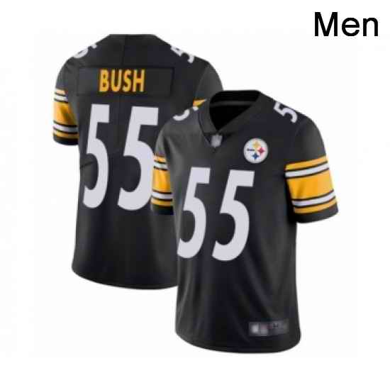 Mens Pittsburgh Steelers 55 Devin Bush Black Team Color Vapor Untouchable Limited Player Football Jersey